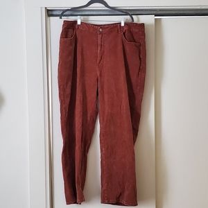 Piper & Scoot Faux Corduroy Pants in Rust